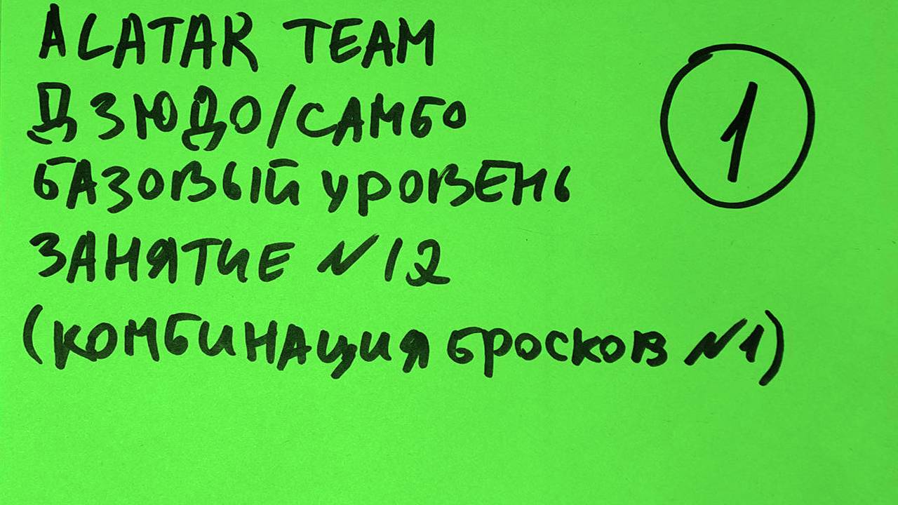 Дзюдо / Самбо базовый уровень, занятие 12 (Комбинация бросков 1)