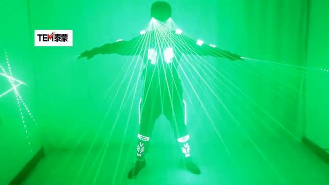 New Green Laser Armor Suit LED Glow Vest Waistcoat Laser Gloves and Glasses