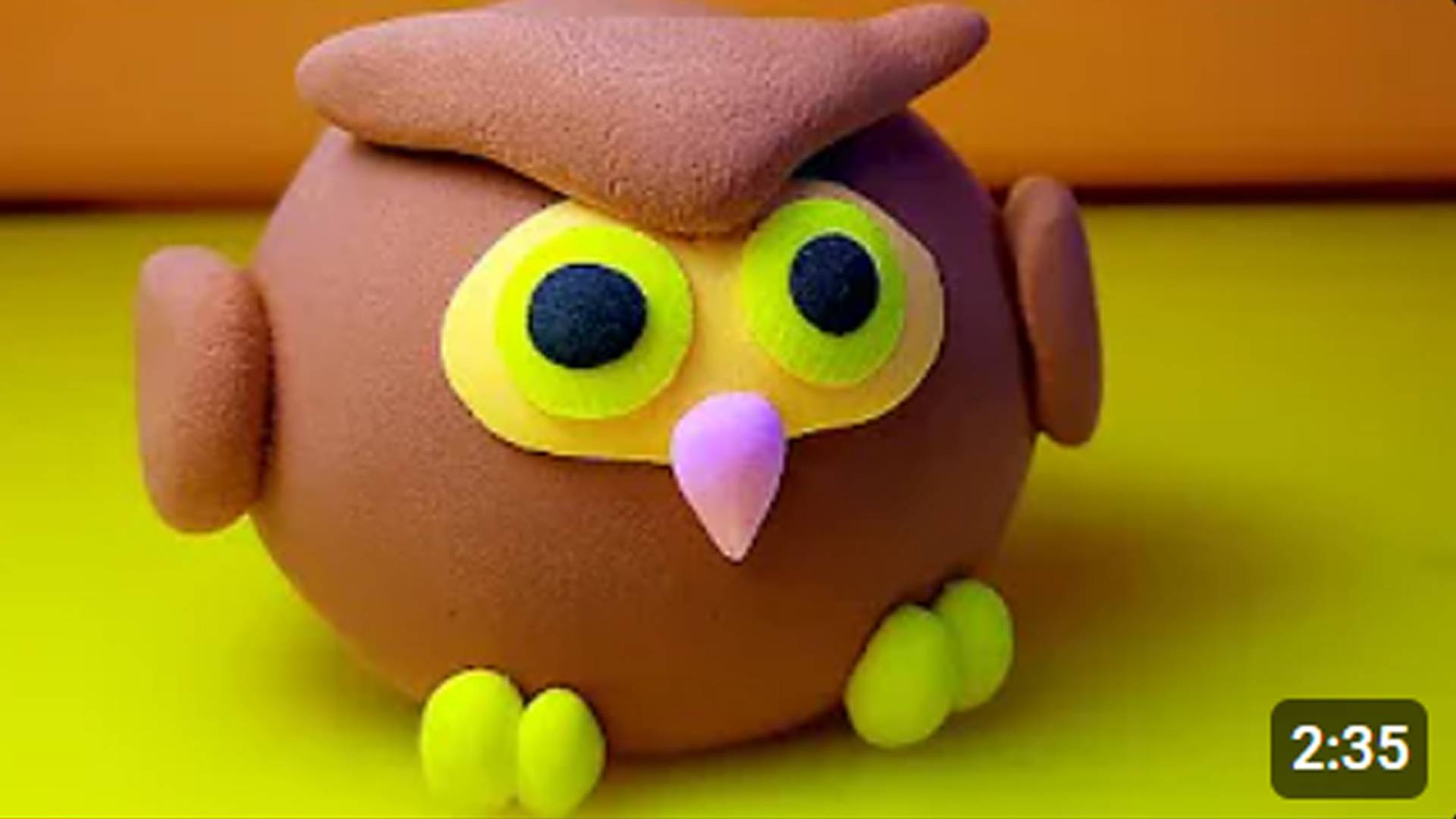 Сова из пластилина. Plasticine owl DIY craft. Слепить что-то из пластилина