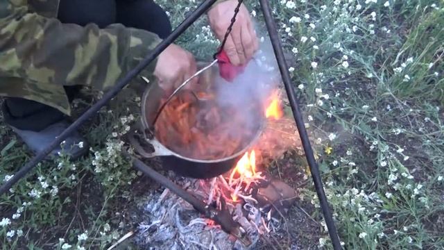 Плов узбекский с говядиной Как приготовить плов в казане на костре Рецепт плова