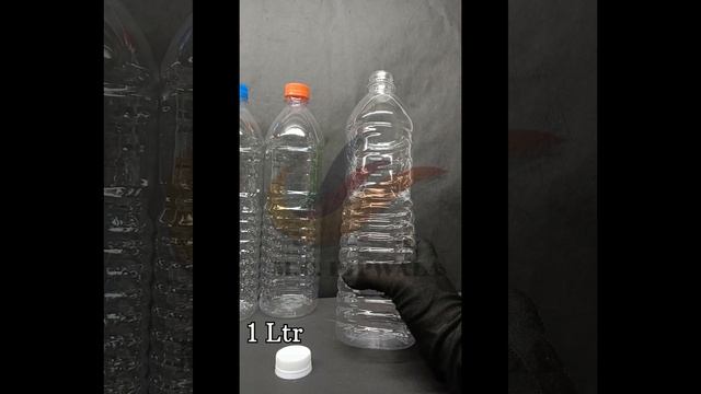Introducing 1 Ltr Transparent pet bottle [3 Star caps] by M.C. PIPWALA! (Acid Bottle)