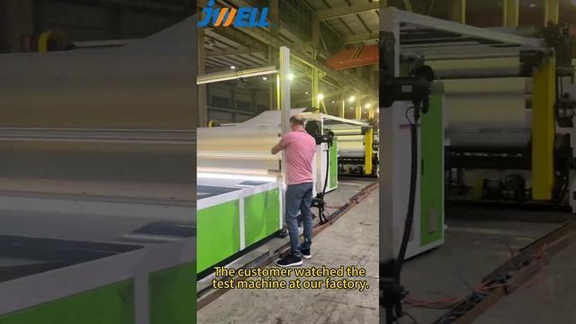 EVA/POE Photovoltaic adhesive film Extrusion LineCustomers in Turkey watched the test machine