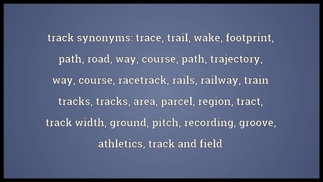 Track Meaning