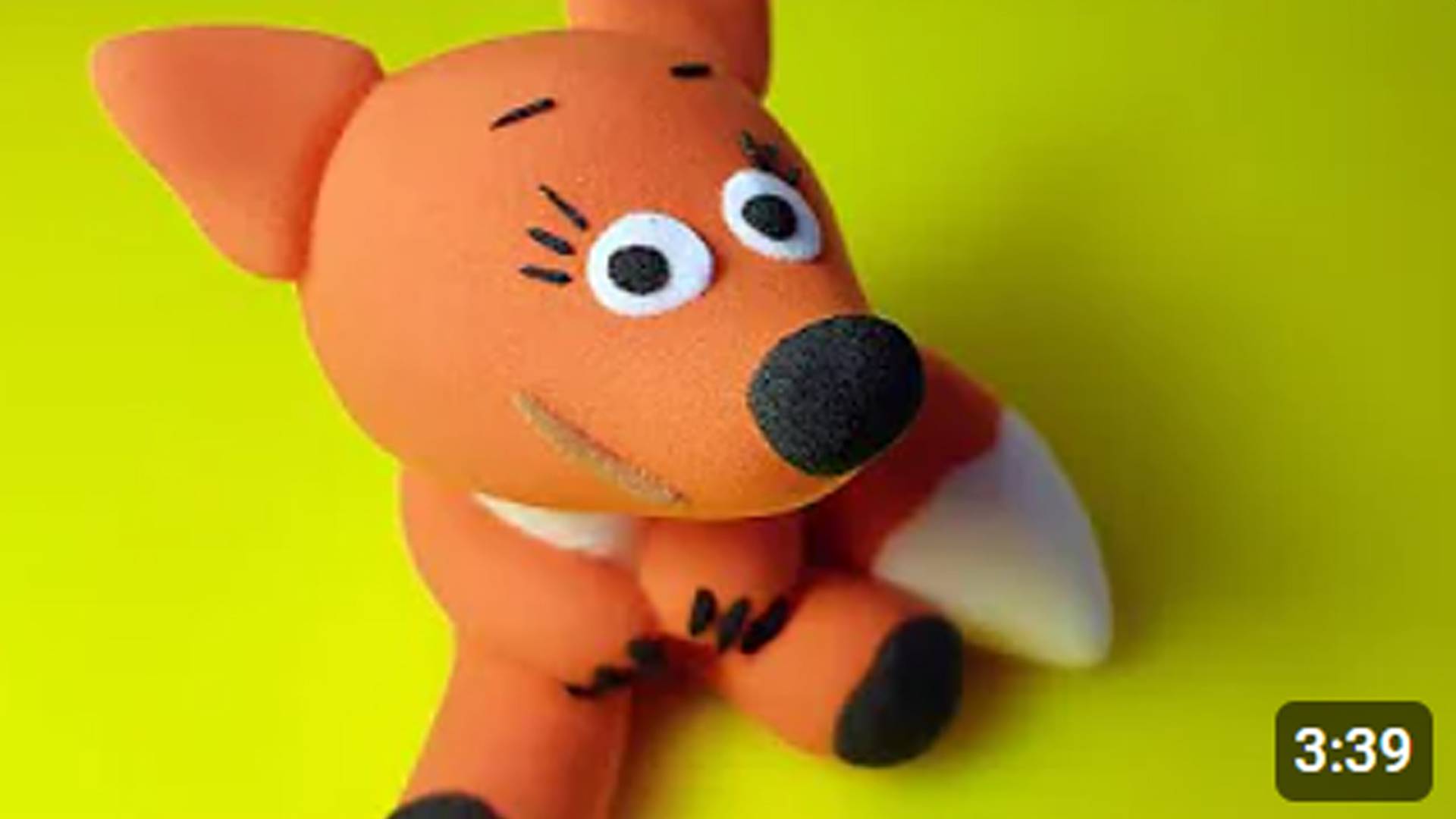 Лисичка из пластилина. Мимимишки из пластилина. Plasticine fox DIY clay craft.