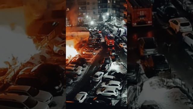 авто пожар - у кого-то явно день не задался..авто полыхнули как дрова  #пожар #автомобили #дтп2024