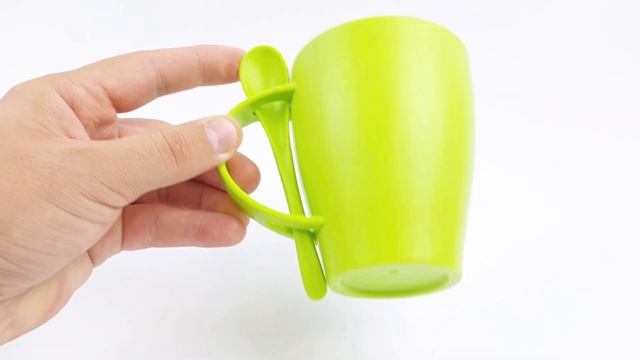 Эко кружки Morgant в комплекте с ложкой зеленые