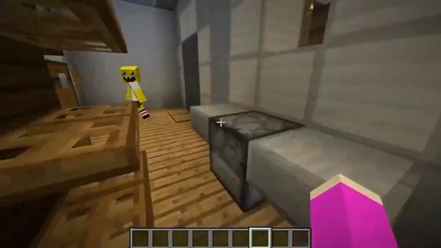 ПОМЕНЯЛАСЬ МОЗГАМИ С ГУБКА БОБ В МАЙНКРАФТ   НУБИК СПАНЧ БОБ В MINECRAFT ТРОЛЛИНГ ДЕВУШКА РЕБЕНОК