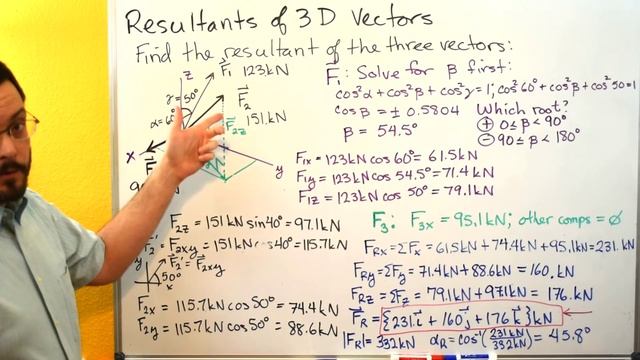 Statics - Resultants of 3D Vectors