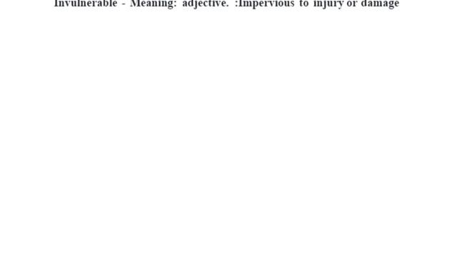 Invulnerable definition | Invulnerable meaning