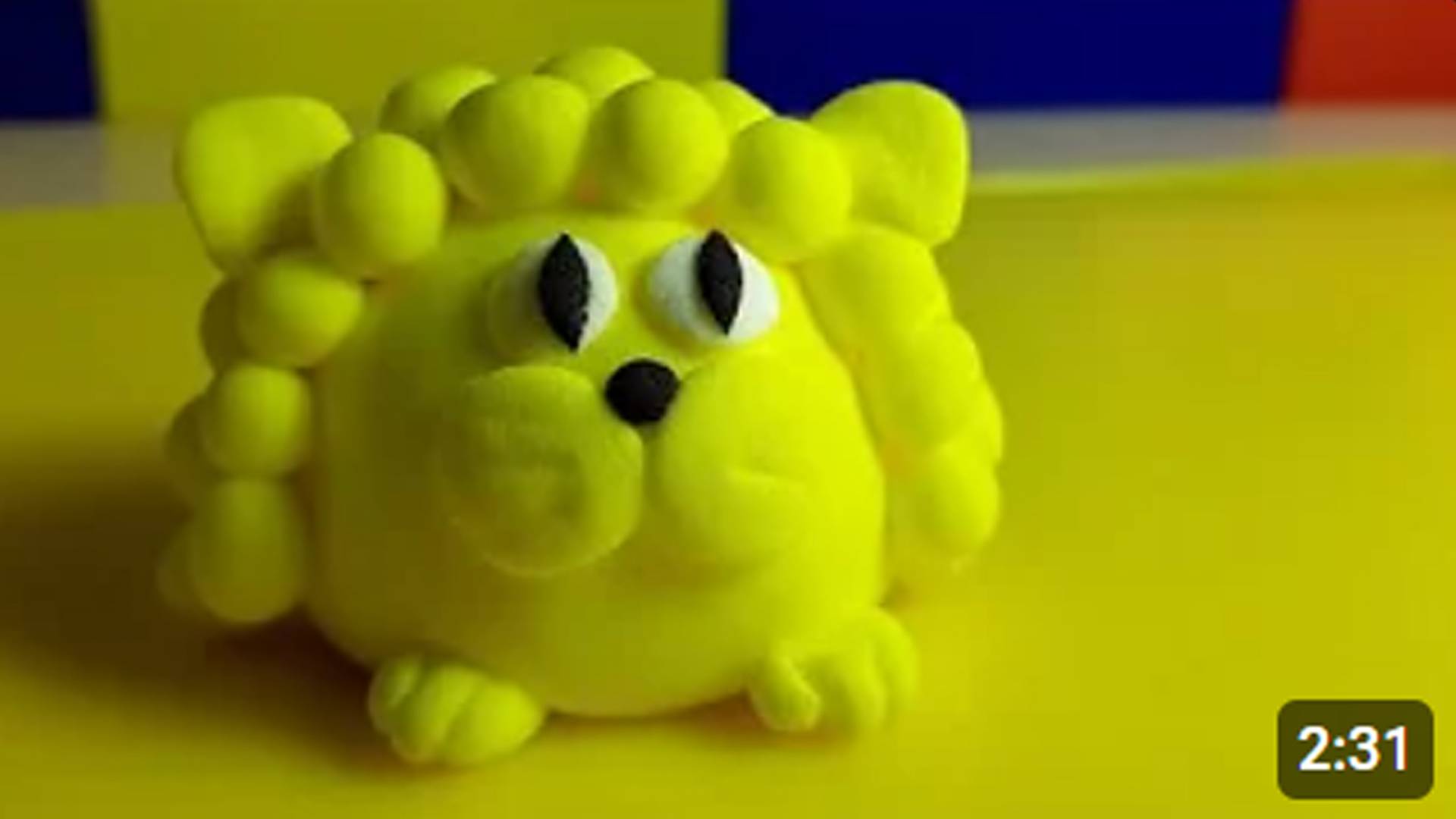 Лев из пластилина Как слепить льва. Plasticine clay lion.