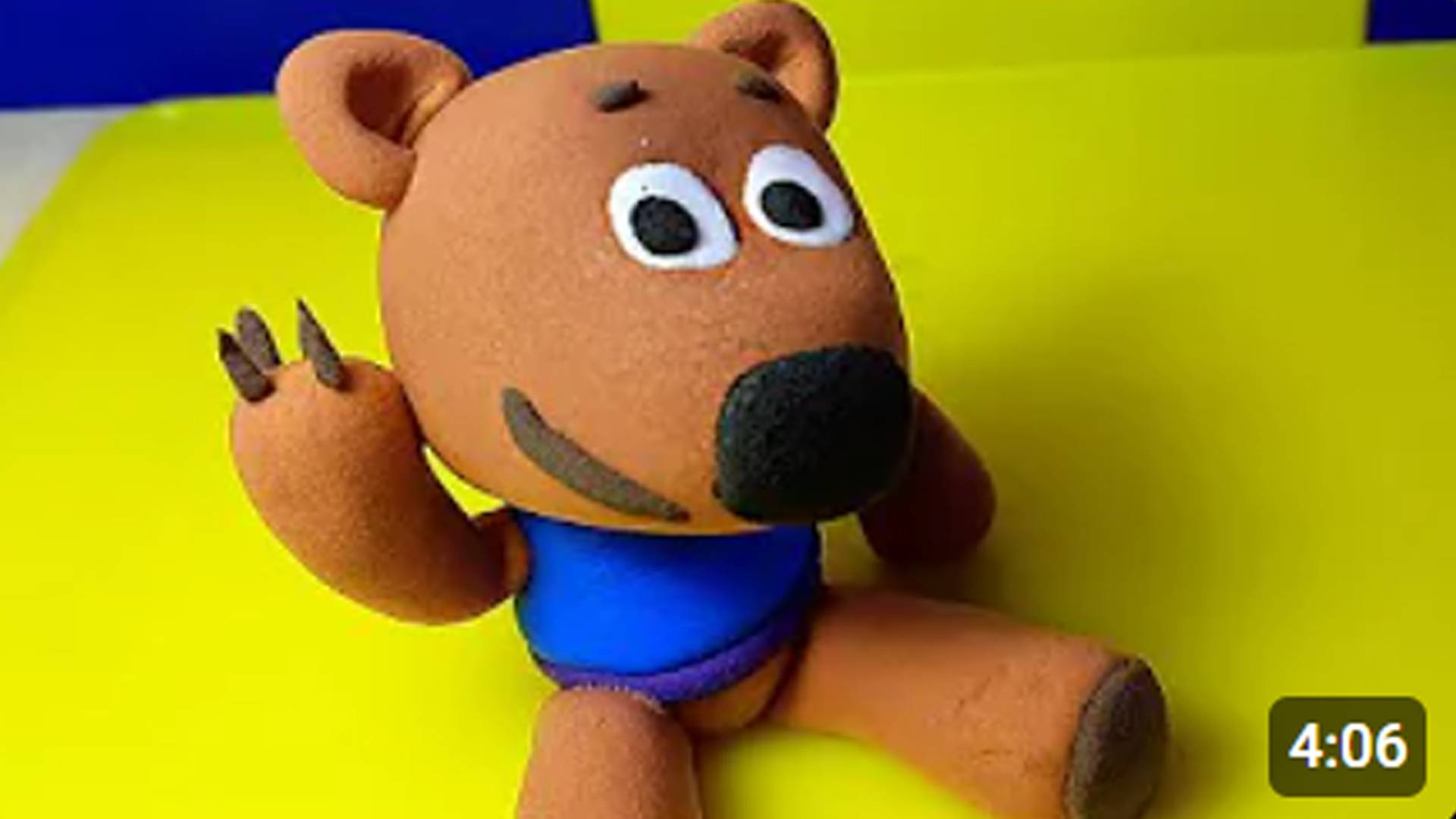 Кеша из пластилина. Мимимишки из пластилина. Plasticine bear DIY clay craft.