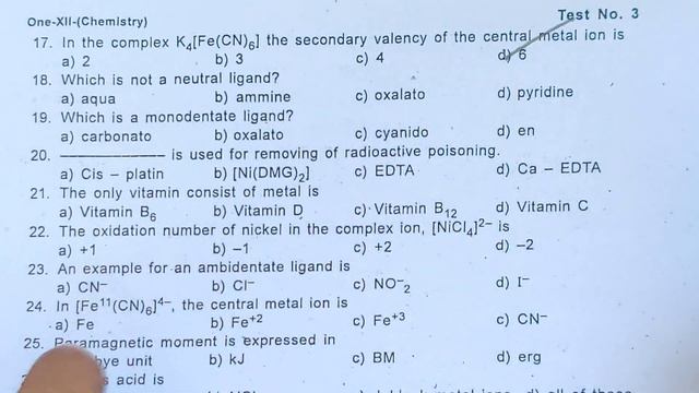 One Mark/TN 12th STD/Special Test 3/Unit 3 and Unit 5