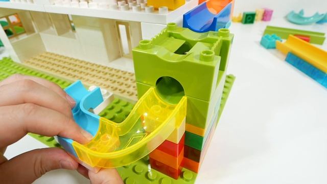 Веселая горка Building Block ☆ Конструктор Marble Run ASMR - House