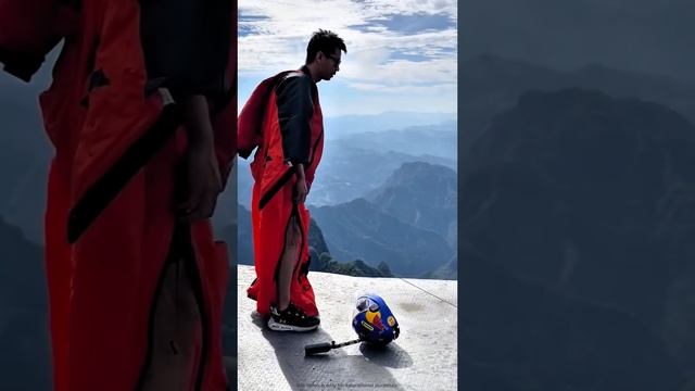 jumped with parachute from mountain #shortsvideo