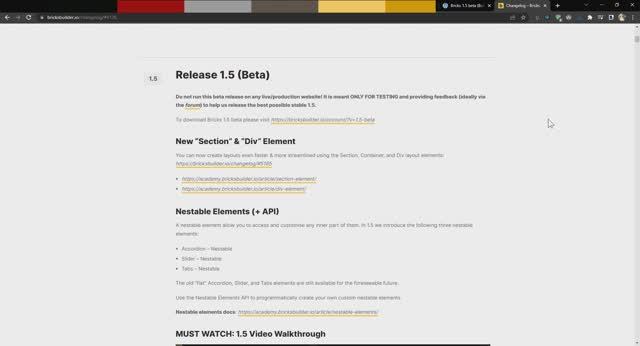Обзор бета-версии Bricks Builder 1.5 для WordPress