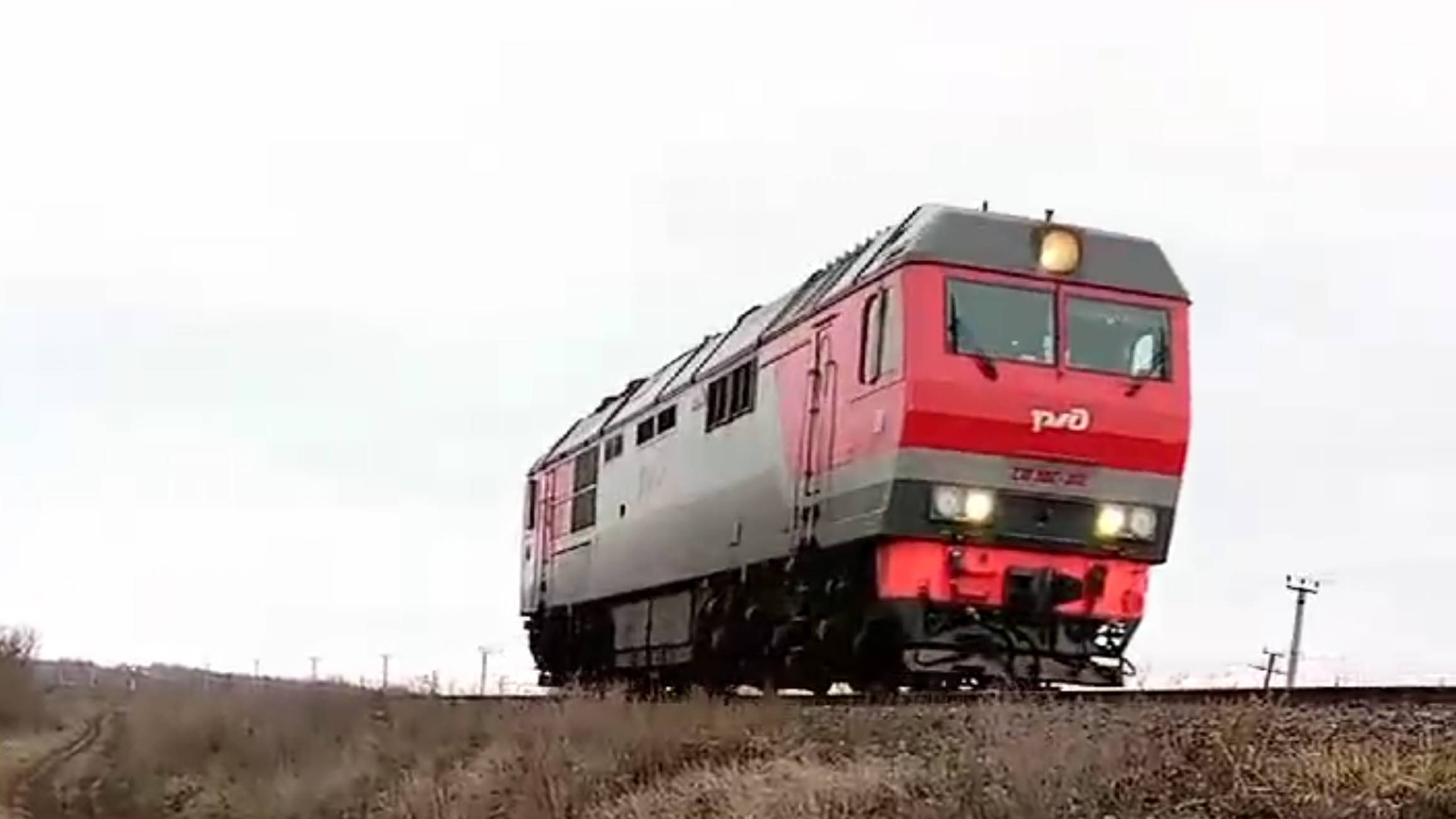 "ОДИНОЧКА"Тепловоз ТЕП70БС следует Резервом по перегону Арчеда-Калинино в сторону ст.Арчеда