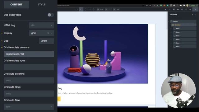 Автоматическая адаптивная верстка Grid в Bricks Builder без точек останова