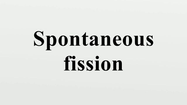 Spontaneous fission
