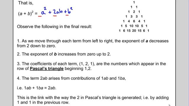 U6L7 - Pascal's Triangle and the Binomial Theorem