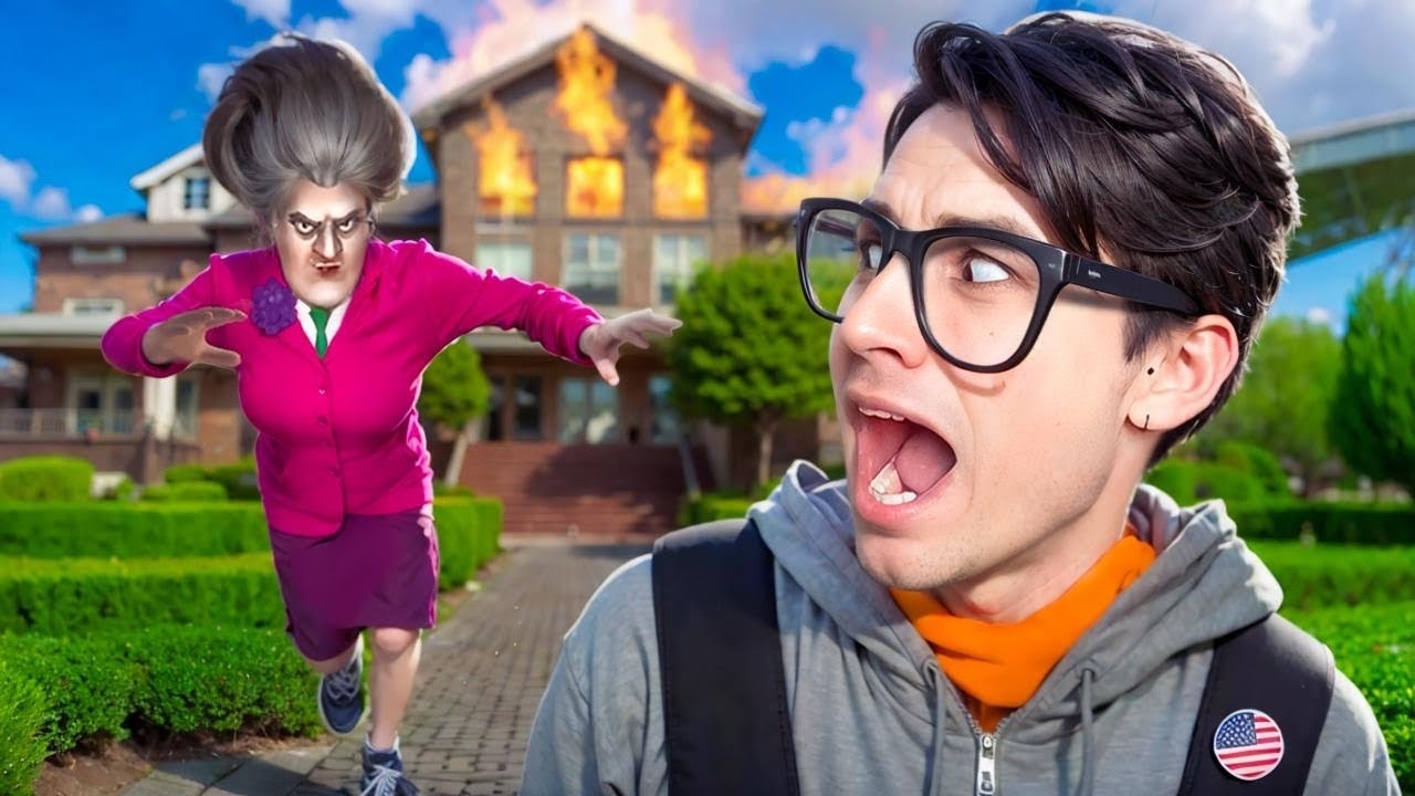 📹 СБЕЖАЛ ОТ ЗЛОЙ УЧИЛКИ И УСТРОИЛ ПРАНК!🤣 SCARY TEACHER😱