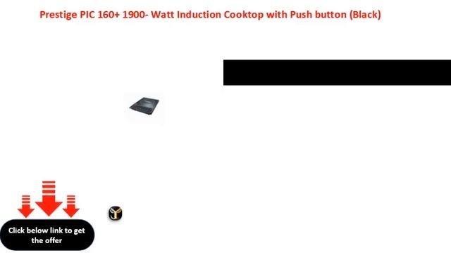 Prestige PIC 160+ 1900  Watt Induction Cooktop with Push button Black