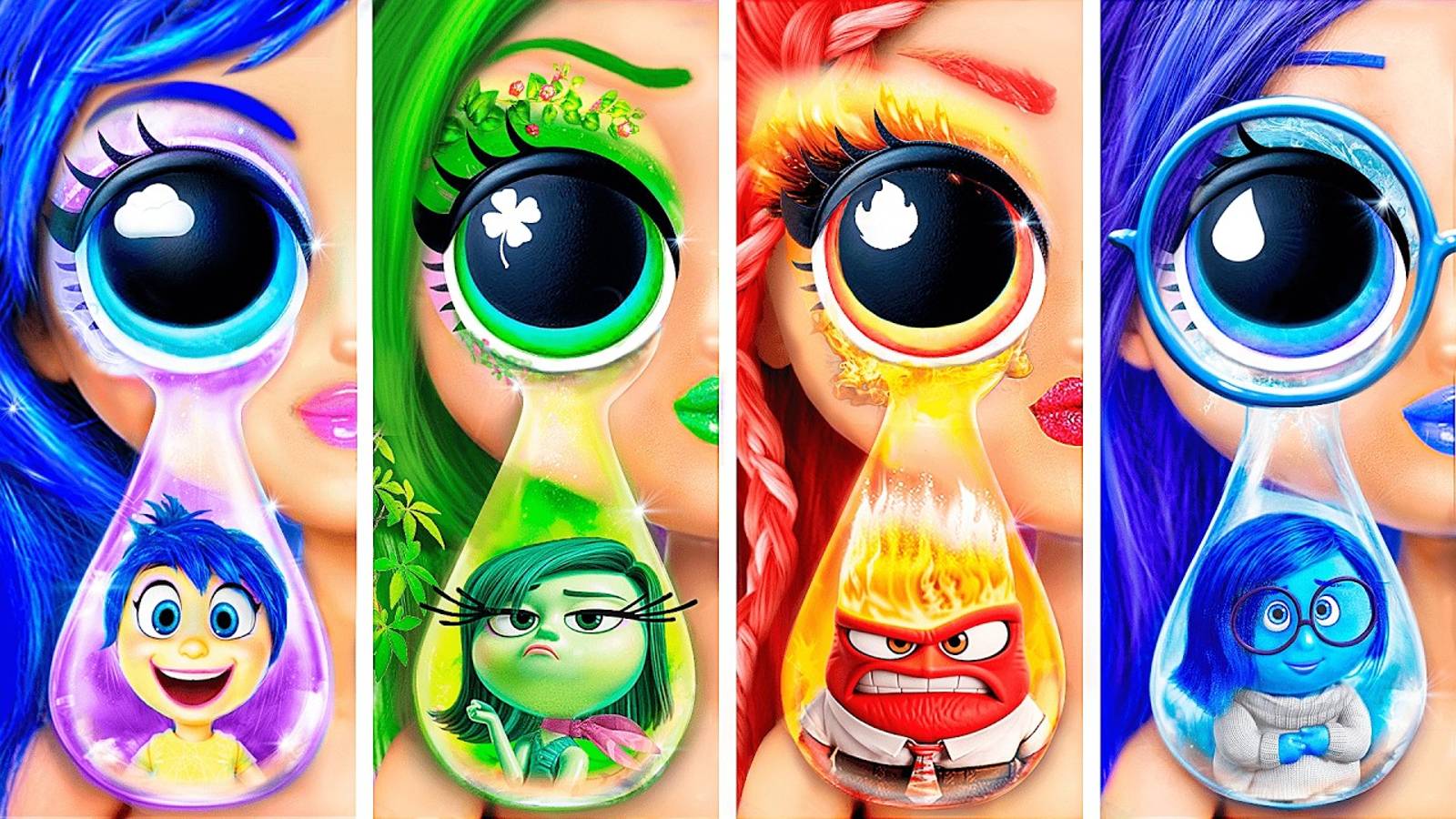 Головоломка 2 Радость, Брезгливость и Тревожность стали стихиями / 32 идеи для кукол ЛОЛ