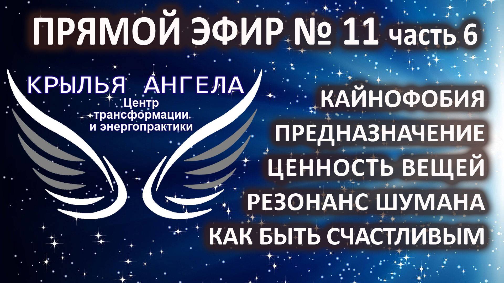 Прямой эфир №11 часть 6. Фобия. Предназначение. Ценность вещей. Как быть счастливым. Резонанс Шумана