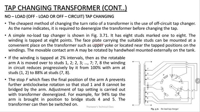 KTU - DCMT- MODULE 5 - LECTURE 6 - TAP CHANGING