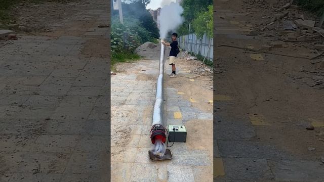 Boy Blows Massive Smoke from Pipe #shortsvideo