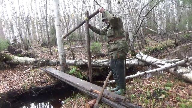 Крайний поход в избушку. #4 Дрова заготовили мост доделали идём на рыбалку