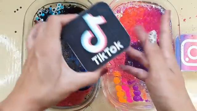 TikTok против Instagram Слайм! Смешивание случайных вещей в Слайм! Новое видео со Slime ASMR