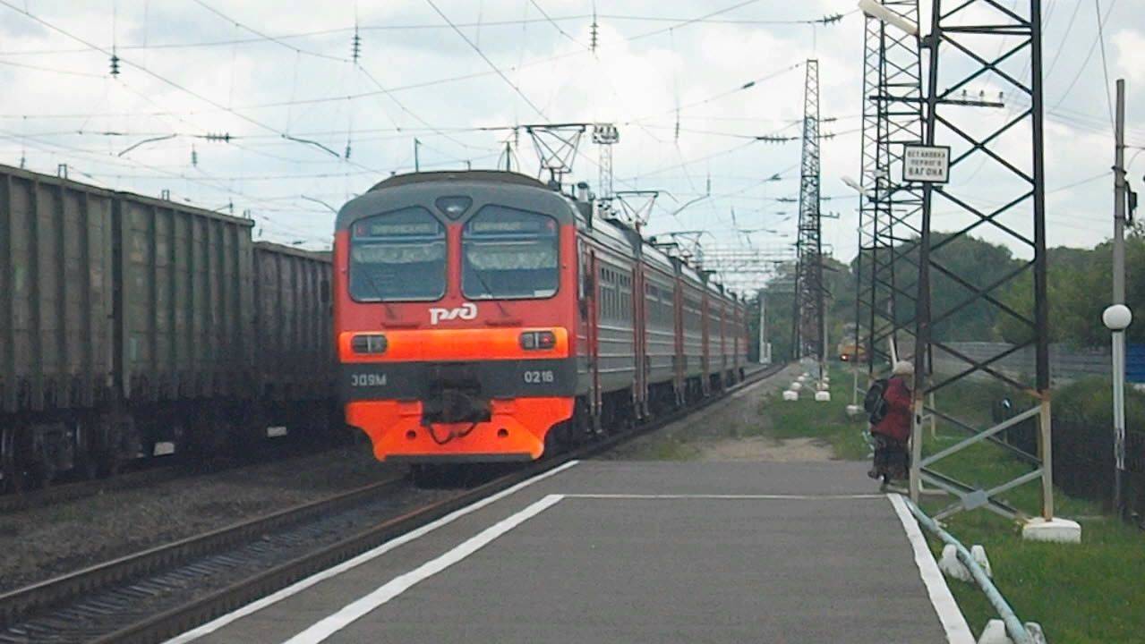 Электропоезд ЭД9М-0216. Покатушки от Алтайской площадки до Укладочного+отправление.