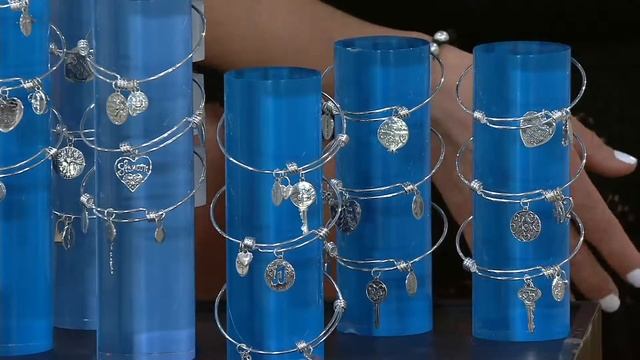 Extraordinary Life Set of 3 Sterling Silver Charm Bangles with Gift Boxes on QVC