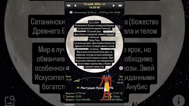 15.11.2024 - Полнолуние и четвертое Бобровое Суперлуние ✨