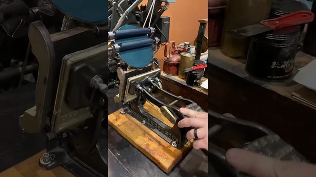 Letterpress printing birthday greeting cards with a tabletop printing press