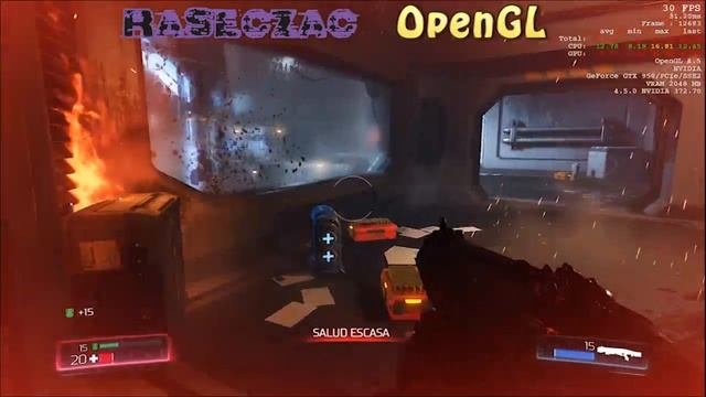 Doom Vulkan vs OpenGL GTX 950 Modo OC 1080 Ultra