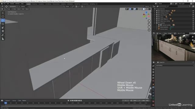 2. Modeling the Rooms - 23. Adding the kitchen cabinets and drawers