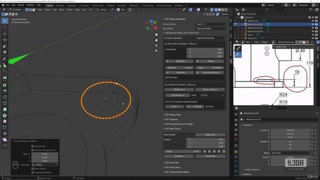 12 - Modeling Machine Parts - 4 -Extruding the Base and Adding Holes