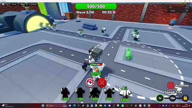 Защита башни Скибиди Roblox. Почти затащил хард