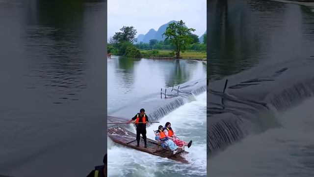 Traditional bamboo boat