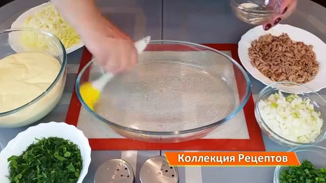 Заливной пирог с рыбой и картофелем, рецепт вкусного теста на сметане_360p.mp4