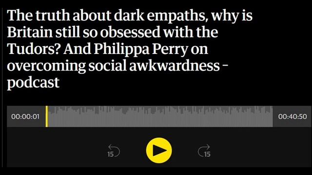 The truth about dark empaths, why is Britain still so obsessed with the Tudors? - nov 16 2024