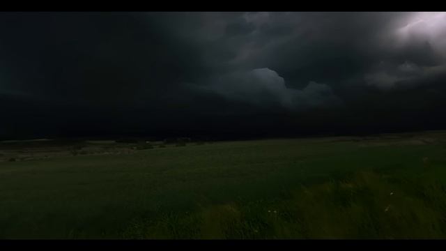 Dark Thunderstorm Approaching Over Valley Calm Before the Storm Ambience 3 HOURS