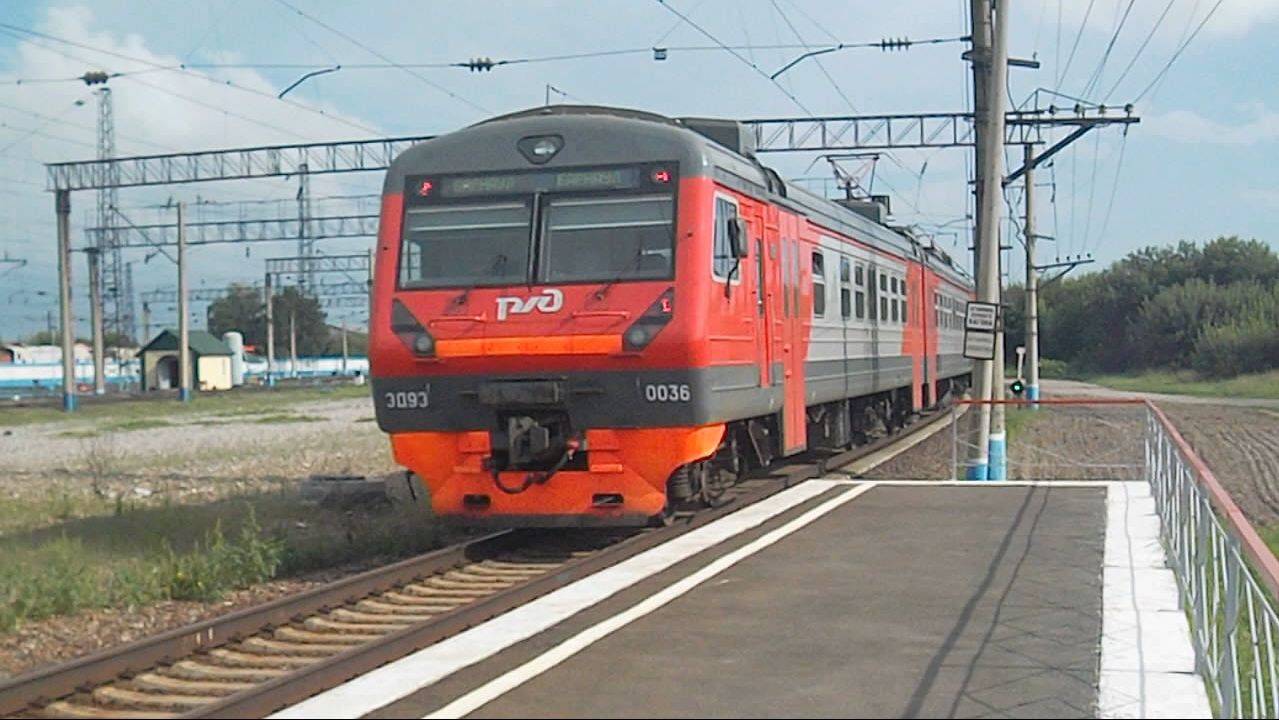 Электропоезд ЭД9Э-0036. Покатушки от Цаплино до Зудилово+отправление.