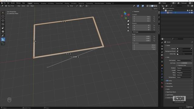 4 - Extrude Modes for Precise Modeling - 2 -Measuring Distances and Areas