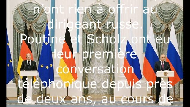 Évaluation de la conversation téléphonique entre Poutine et Scholz.