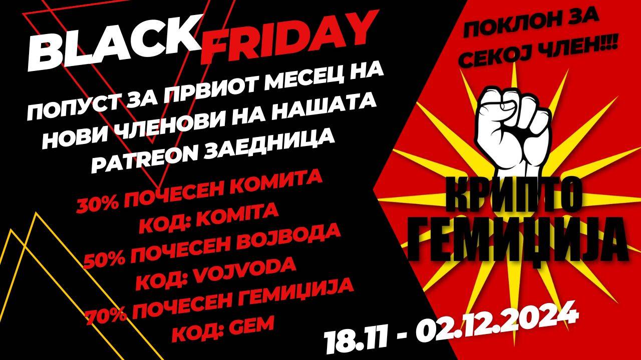 BLACK FRIDAY НА КАНАЛОТ КРИПТО ГЕМИЏИЈА - Се што треба да знаете!!! - 18.11 - 02.12.2024