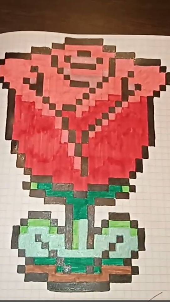 Роза🌹#Релакс #РисуемПоКлеточкам #Творчество #PixelArt