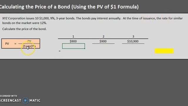 Calculating the Price of a Bond (Basic - Formula Method)