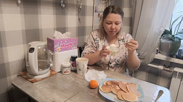 Завтрак , каша пшённая и оладушки 🥞